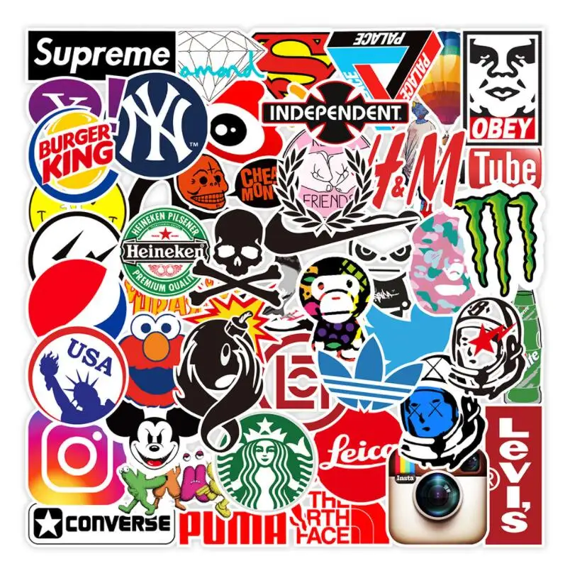 ZY1151C 100Pcs/Bag No-Repeat Graffiti Stickers for Teen and Kids, Cute Waterproof Laptop Computer Skateboard Bicycle Luggage