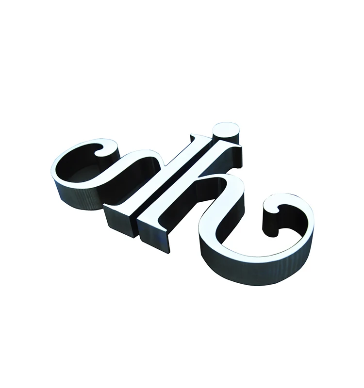 Outdoor door advertising sign acrylic letters LED stainless steel door sign outdoor neon three-dimensional luminous letters