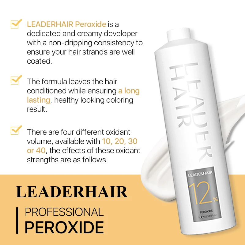 Professional Wholesale Salon 100% Grey Coverage Hair Hydrogen Oxidant Cream 3% 6% 9% 12% Hydrogen Peroxide Hair Developer