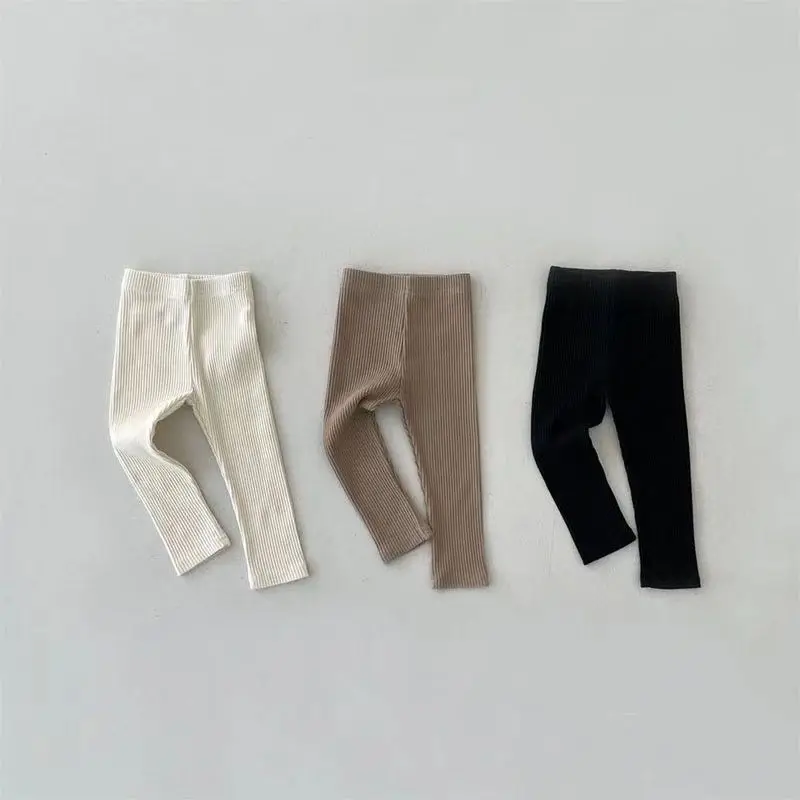 Autumn Fall Baby Jogger Pants Infant Wear Baby Clothes Solid Soft Elastic Baby Rib Leggings