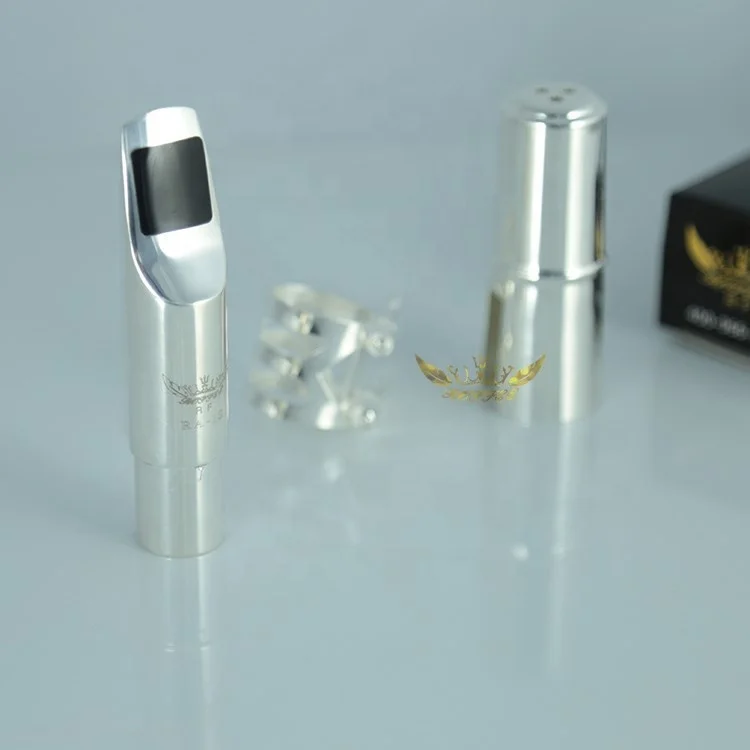 Roffee Woodwind Musical Instrument Parts Accessories Alto Saxophone Sax Headjoint Silver Plated Ligature Mouthpiece