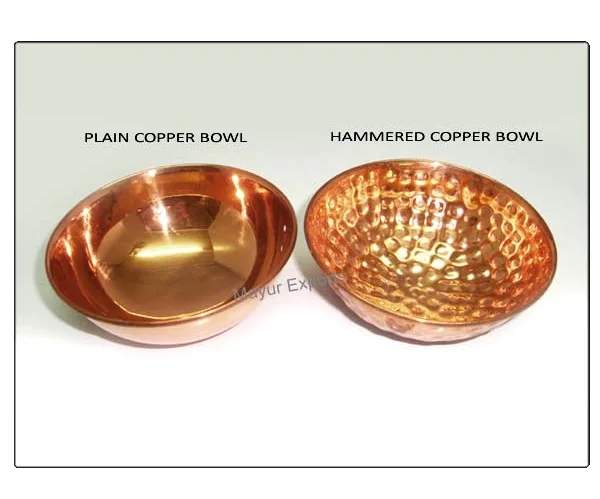 Copper Bowl Pure copper bowls with plain and hammered design