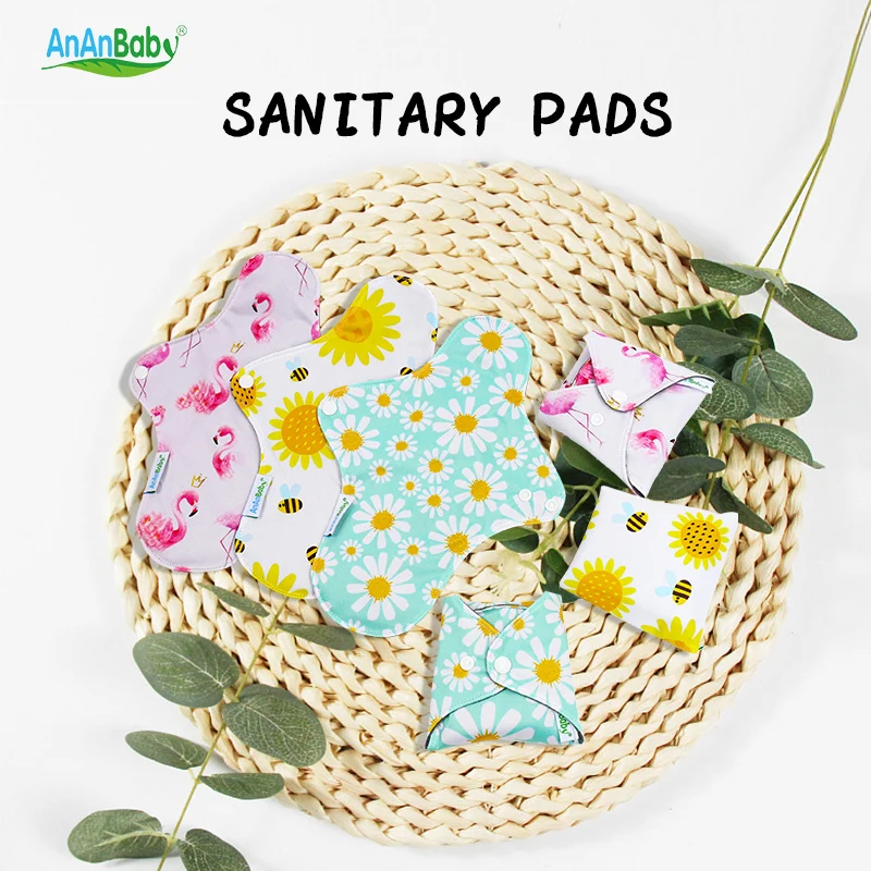 Ananbaby Breathable Bamboo Charcoal Female Sanitary Pads Cloth Menstrual Pads Super Absorbent Sanitary Napkin Manufacture