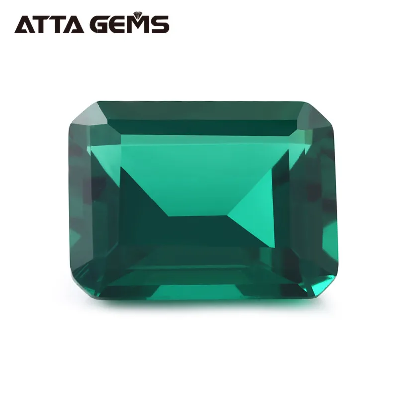 Synthetic Octagon Shape 9x7mm 1 Carat Emerald Cut Created Green Nano Spinel