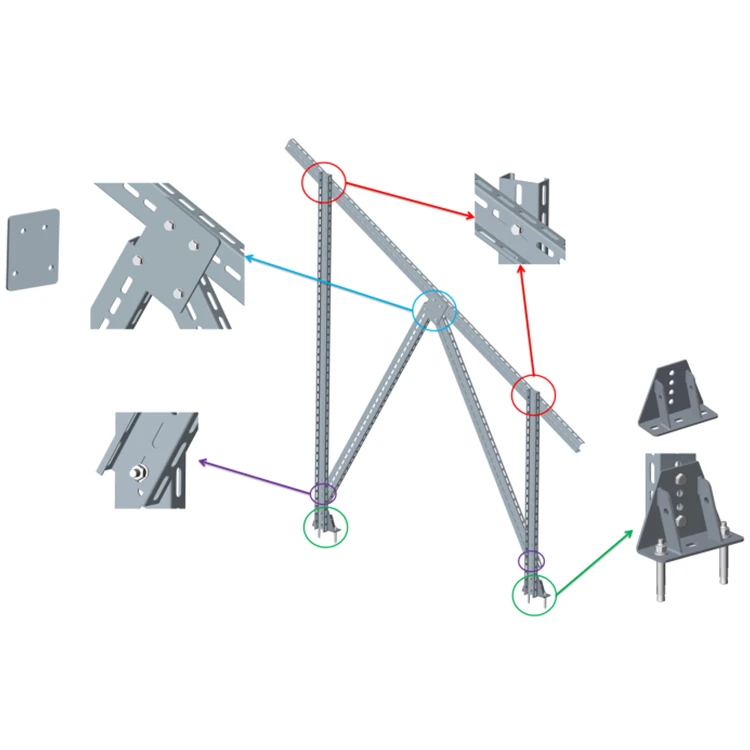 Zn-Al-Mg alloy coated steel solar ground mounting structure EPC PV power plant solar panel bracket
