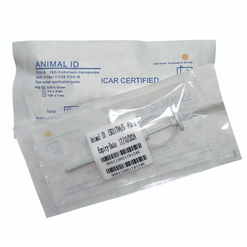 1.4*8mm Injectable Animal tracking microchip with syringe universal glass tag NFC implant RFID pet microchip for Dog Cat sheep