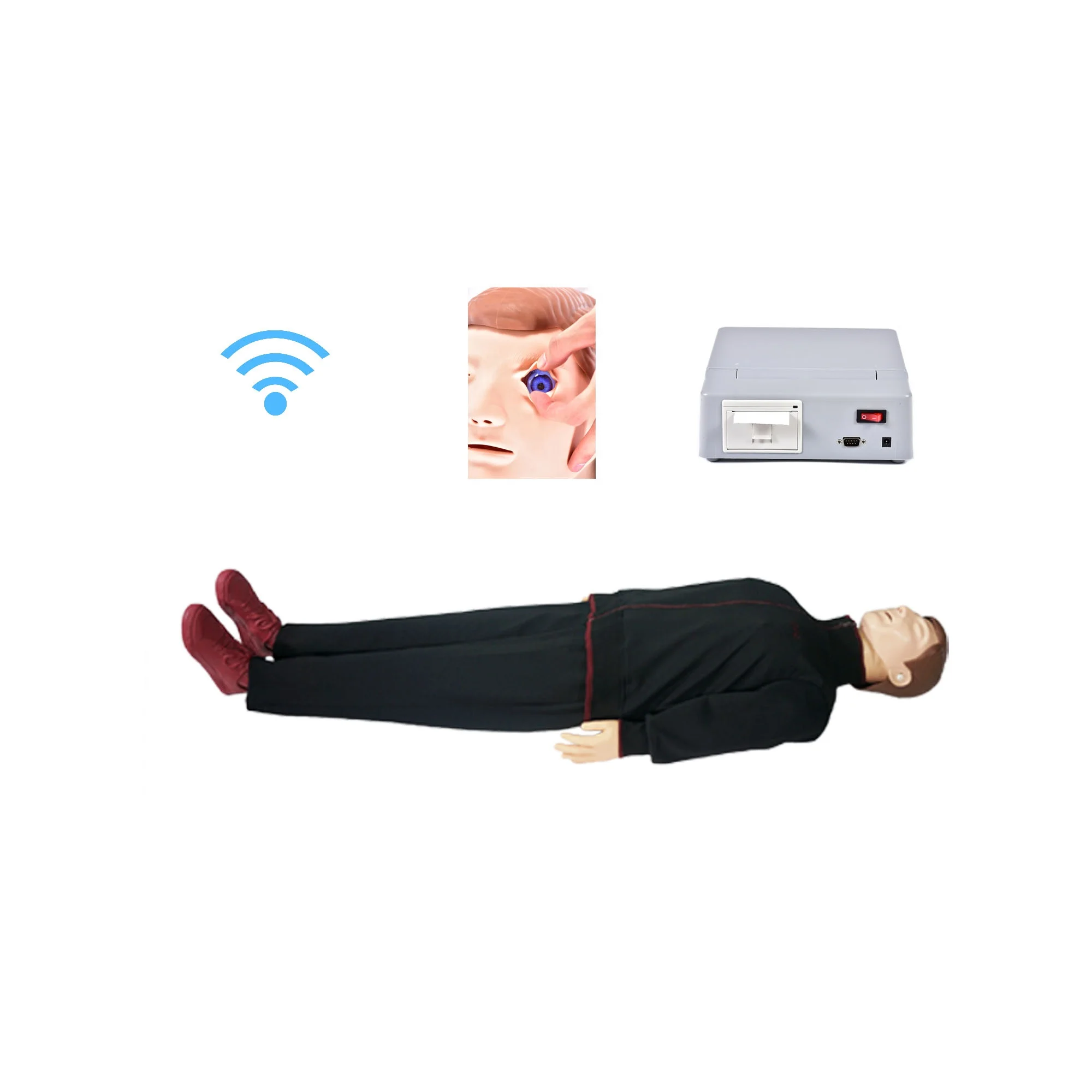 First aid teaching system cpr professionals with touch screen with printer and wireless connections and light reflex function