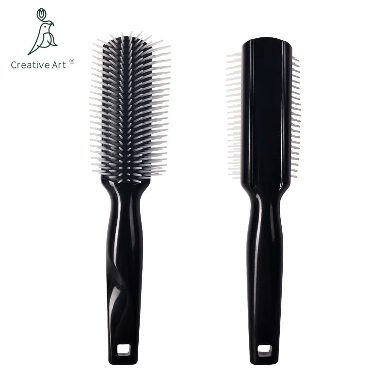 Professional Manufacturer Black & red Detangling Hair Brush Flexible Vent Custom Denman Vent Hollow Hair brush