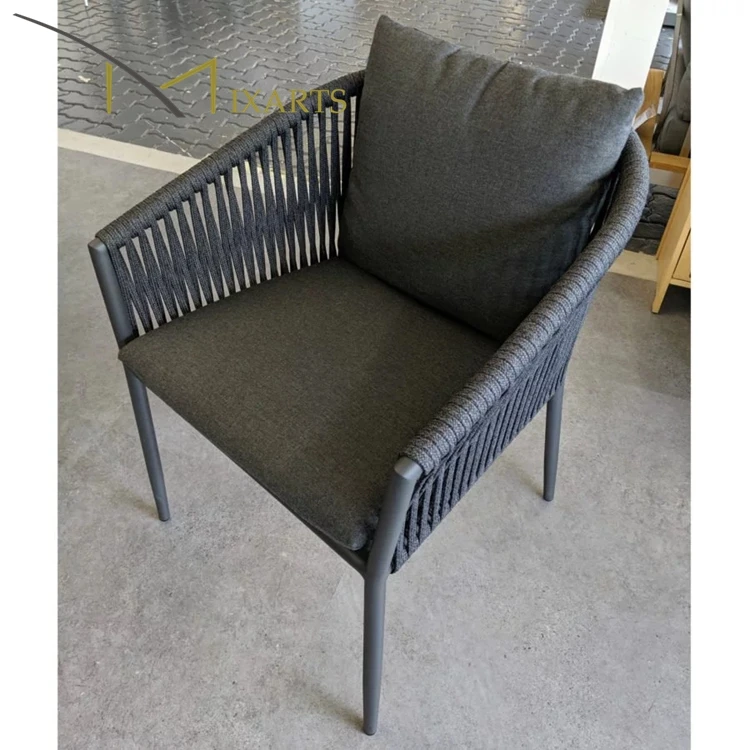 
garden furniture rattan patio wicker bamboo rope chairs hotel design aluminum dining chairs set 