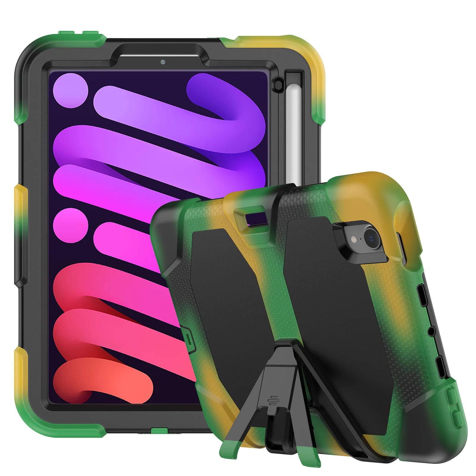 Новинка 2021, силиконовый чехол с защитой от падений и подставкой, 8,3 дюйма, противоударный, детский, прочный, чехол для планшета, для iPad Mini 6
