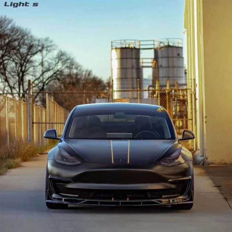 Perfect Fitment carbon fiber front shovel Side Bumper after lip Diffuser for Tesla Model3 upgrade FAST Aero style