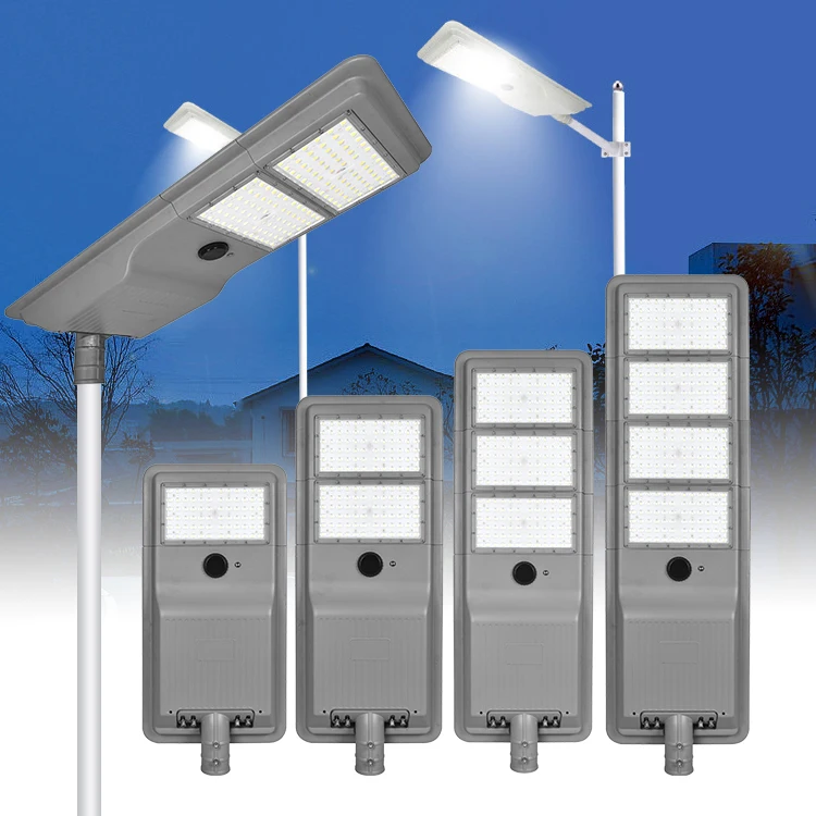 Energy Saving Modern Lamp 100 200 300 400 W All In One Solar Street Light Luminaires With Motion Sensor