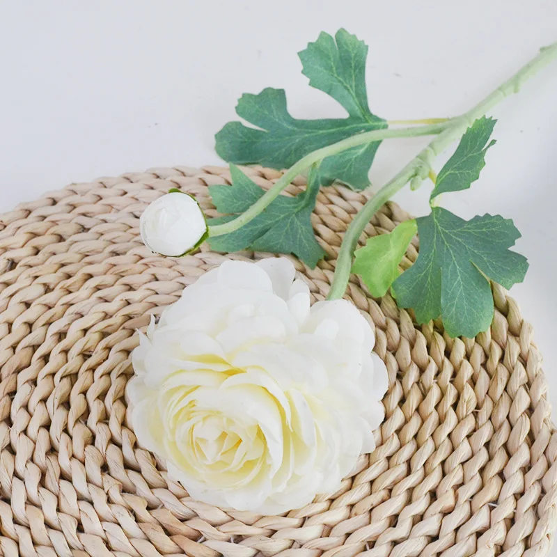 Hot Sale Faux Silk Camellia Plant Flower Artificial Ranunculus For Wedding Centerpiece Decoration