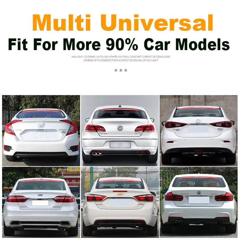
90cm LED Sedan Styling Rear windshield glass Stop Warning high brake light Car Lighting Accessories 