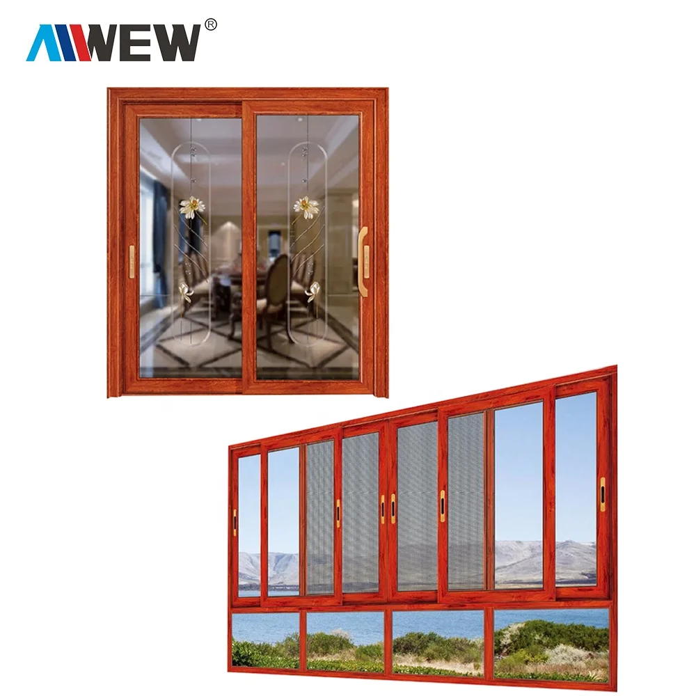 Alwew Aluminum Double Glass Window Aluminum Alloy Sliding Windows
