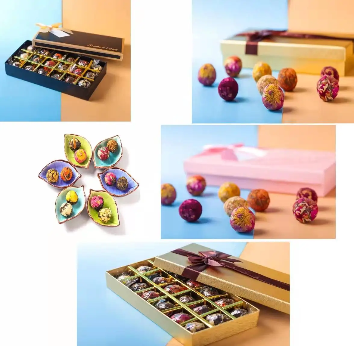 Private Label  Handmade Flower Tea Wholesale Organic  Blooming Tea Balls