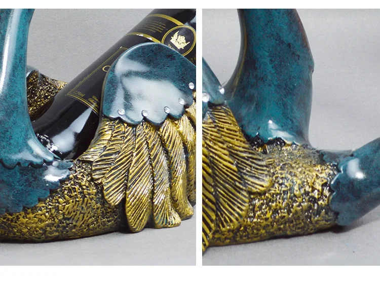 Wholesale Home Decorative Gift for Wine Lovers Wine Cabinet Swan Countertop Wine Srorage Holder Stand Rack Shelf