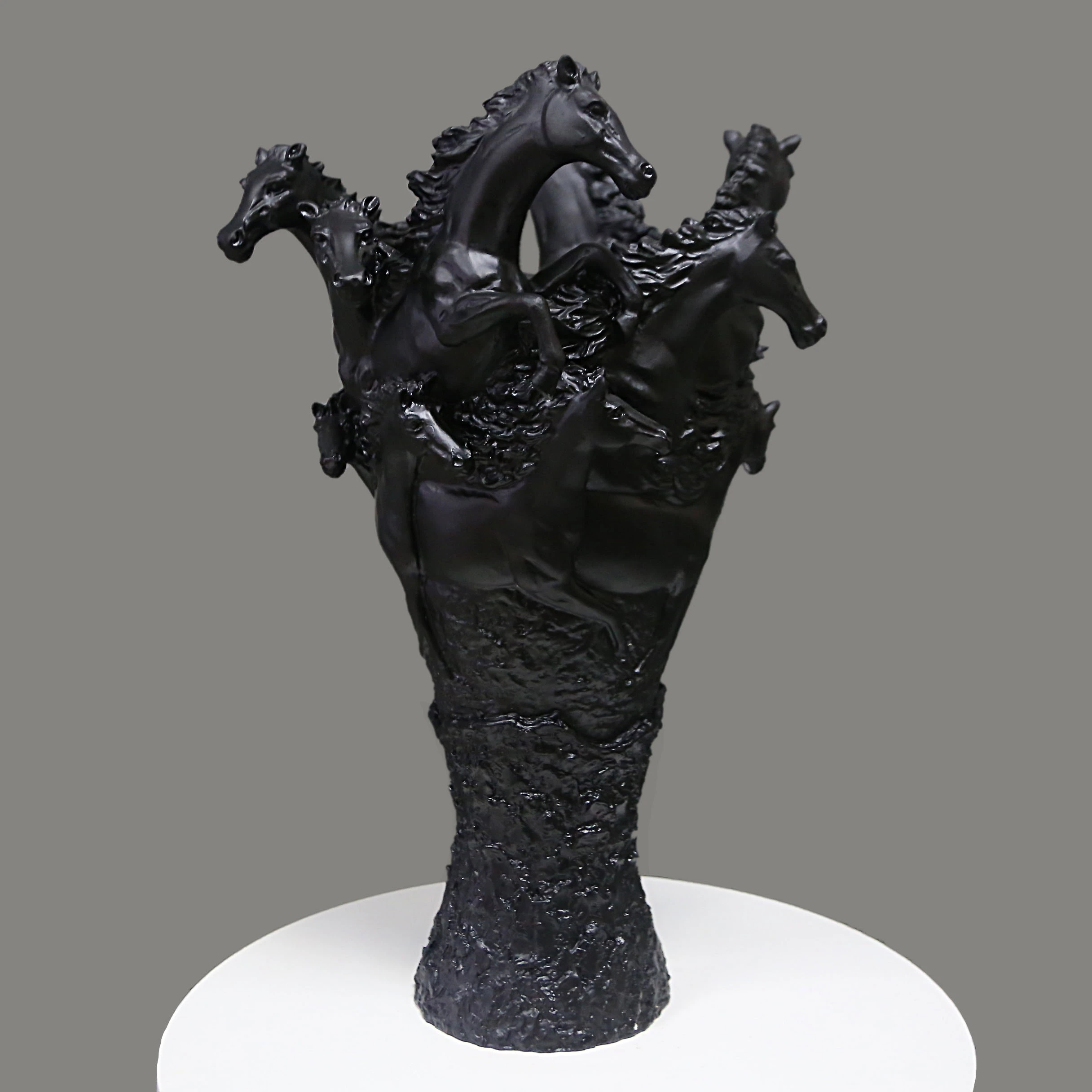 Latest daum style big size crystal   horse  vase for  home wedding decoration hotel villa ornament