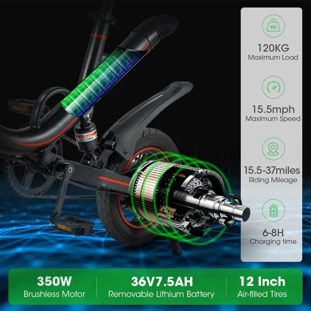 High Quality 36V 7.5Ah Lithium Battery Ebike 12 Inch Electric Bicycle Folding City E-bike