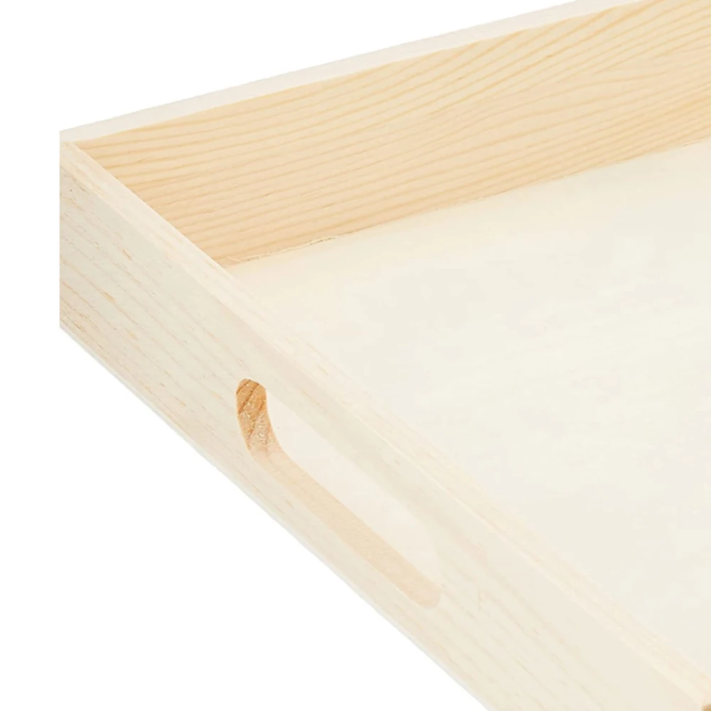 Manufacture Wooden Breakfast Serving Organizing Tray Wood Rectangular food Unfinished Serving Tray