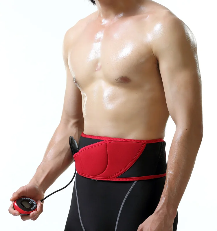 EMS Fitness Belt Stress Relief Ab toning Belt Waist Belt Abdominal Muscle Stimulator with Silicone Pads for Home Fitness
