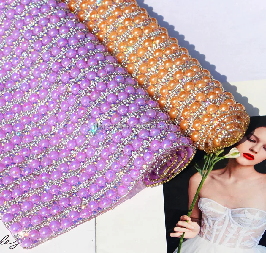 Hot Selling Rhinestone Mesh Adhesive Repair Rhinestone Sticker Decorative Fabric