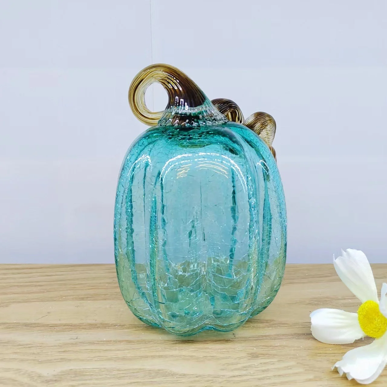 Halloween Gift Desktop Decor Lovely Figurine Colored Murano Glass Pumpkin Fast Shipping Wholesale Creative Europe Hand Made Pink