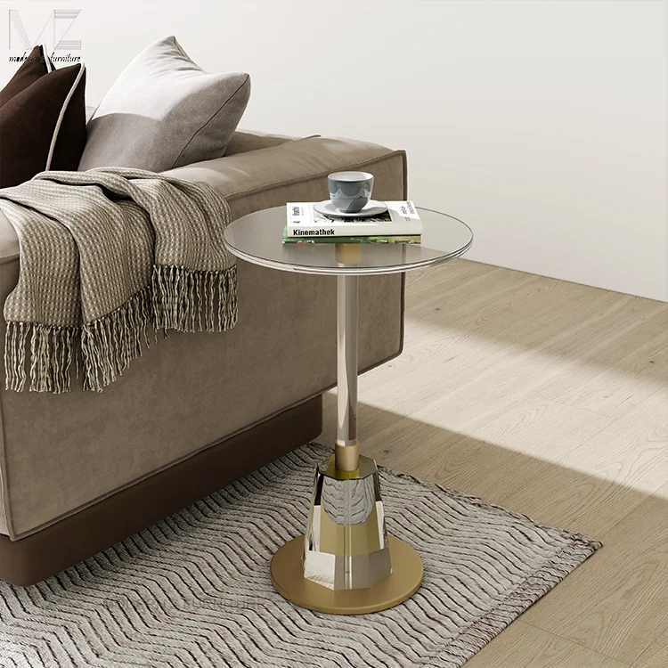 Creative Transparent Sofa Side Serving Small Round Modern Minimalist Modern Acrylic Side Coffee Tables For Living Room