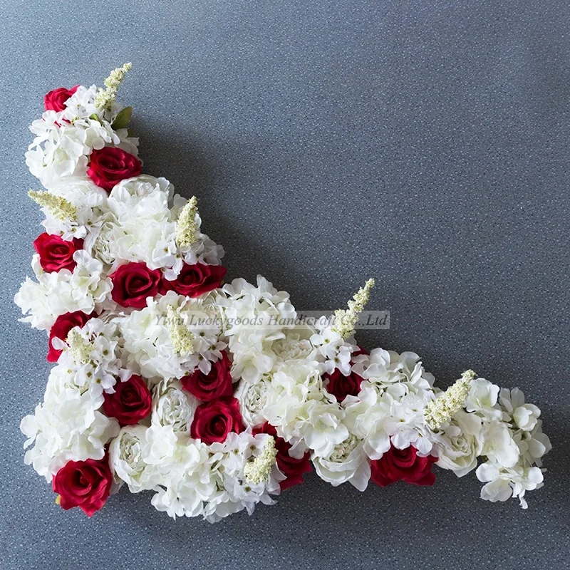 LFB561-3  colourful rose peony flower backdrop flower garland with green leaf for wedding backdrop