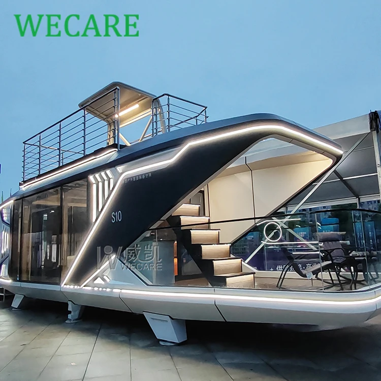 Outdoor Capsule House Commercial Space Airship Pod Prefab House Under 20k Prefab Houses 3 Bedrooms Luxury Vessel Home