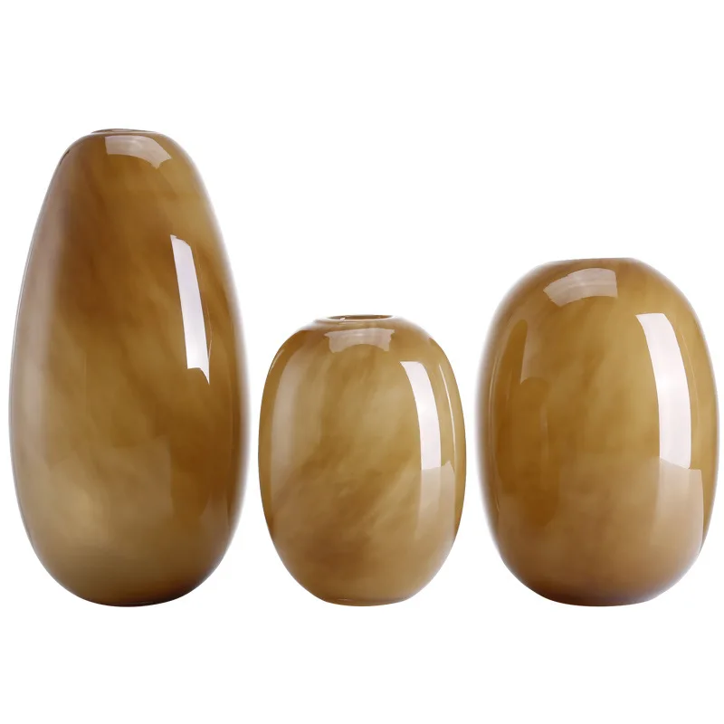 New Chinese Style Rustic Home Farmhouse Living Room Desk Decor Flower Pots Retro 2023 Glass Vases