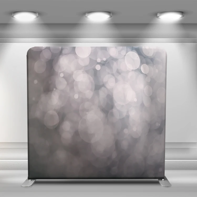 Portable aluminum tube stand custom double side tension fabric party wedding wall pillow case cover photo booth backdrop