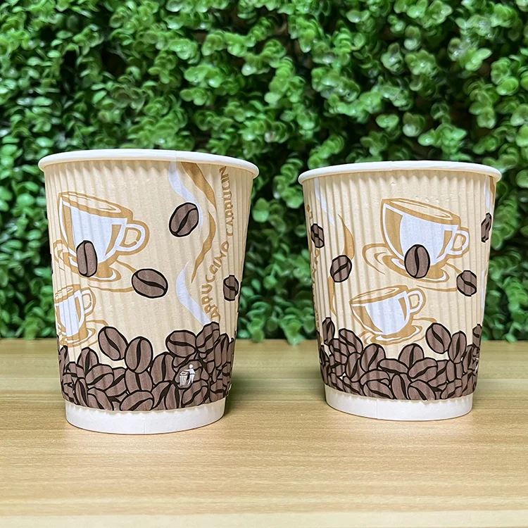 AT PACK Custom Custom Disposable Kraft PLA Coffee Paper Cups 4oz 8oz 12oz for Hot Coffee Cafe Ice Cream Cup 3oz 5oz 8oz