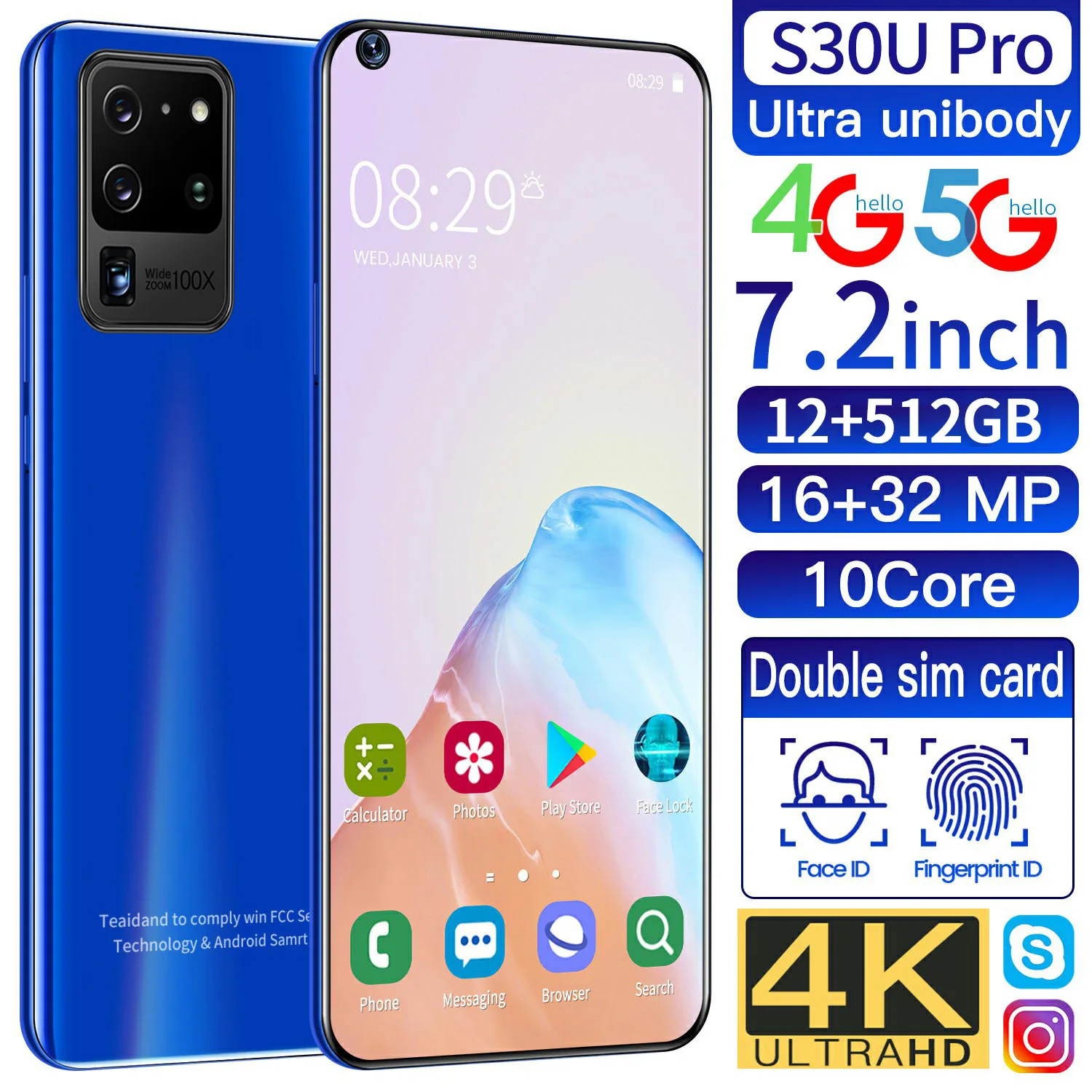 S30U Pro Real 7.2 inch Android Smartphone Manufacturer Stock 2+16G Mobile Phone OEM