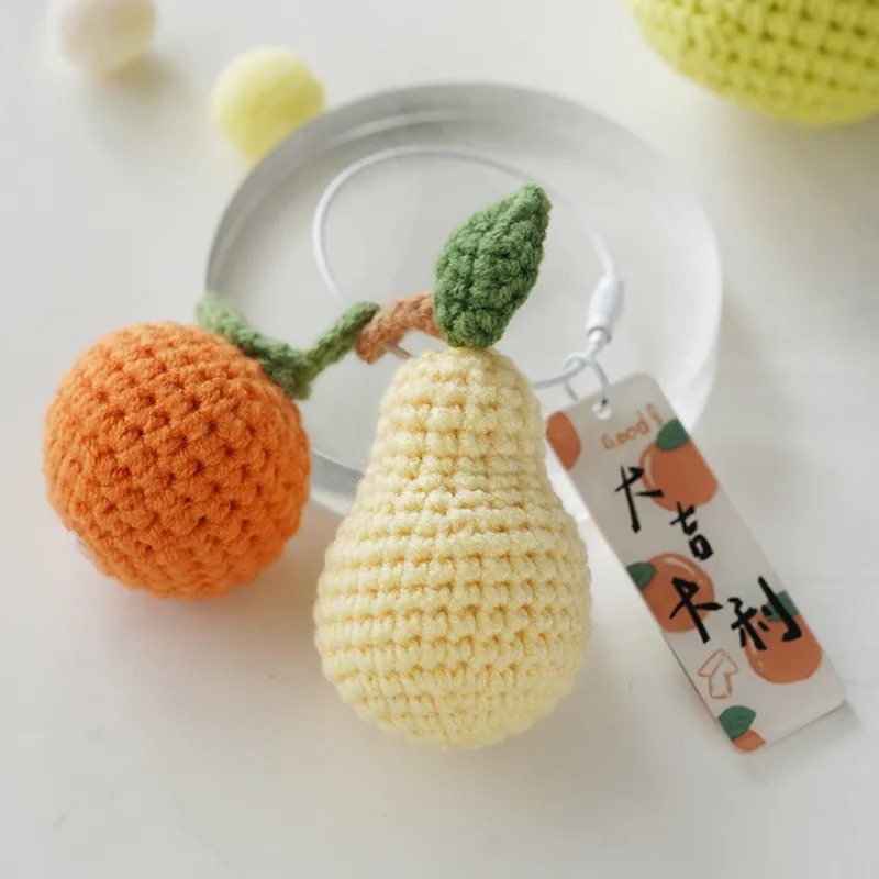Chinese pears Good luck beginner crochet kit for adults diy key chain handmade crochet animals for sale