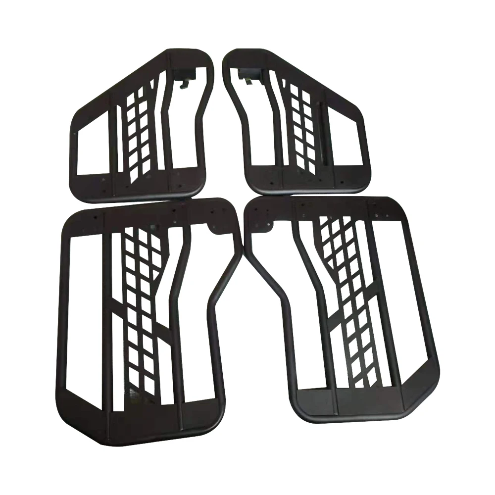 4 Doors Tubular Doors with Side View Mirror OffRoad  Steel Body Armor Guards for Jeep JL Wrangler 2018+   JL1078  LantSun