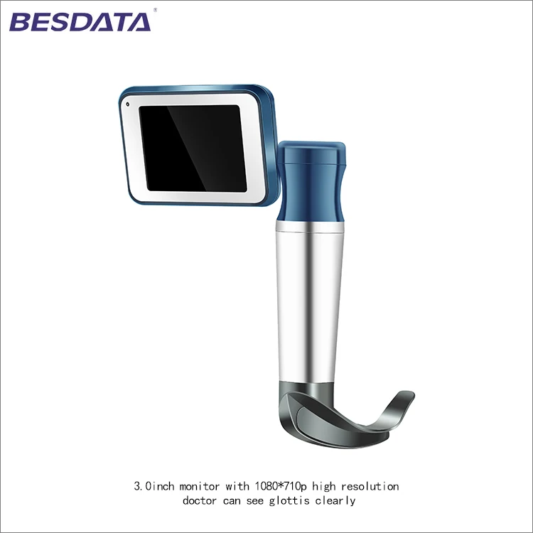 Besdata Handheld Reusable Video Laryngoscope Kit With 6 Blades For Pediatric And Adult