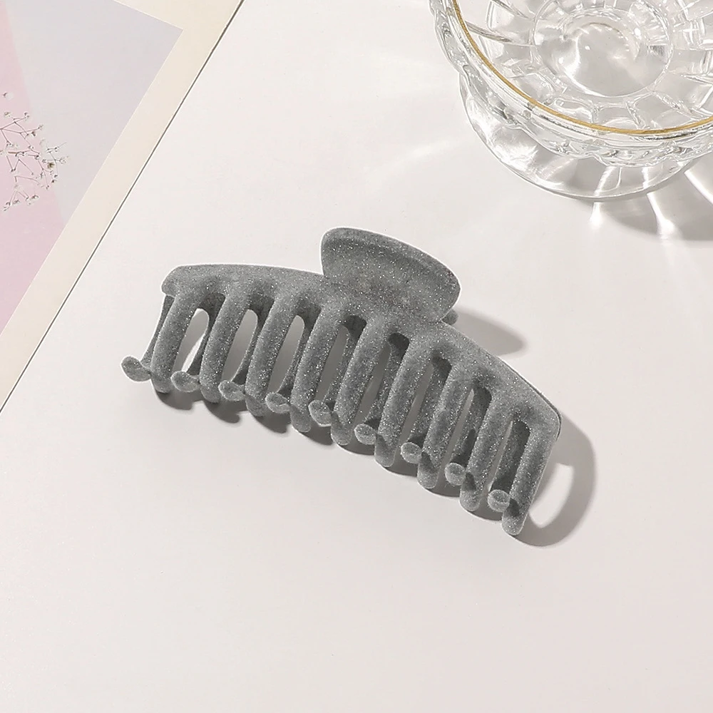 Korean Hair Clip Velvet INS Simple Elegant Claw Clip For Women Square Wholesale Winter Hair Clip