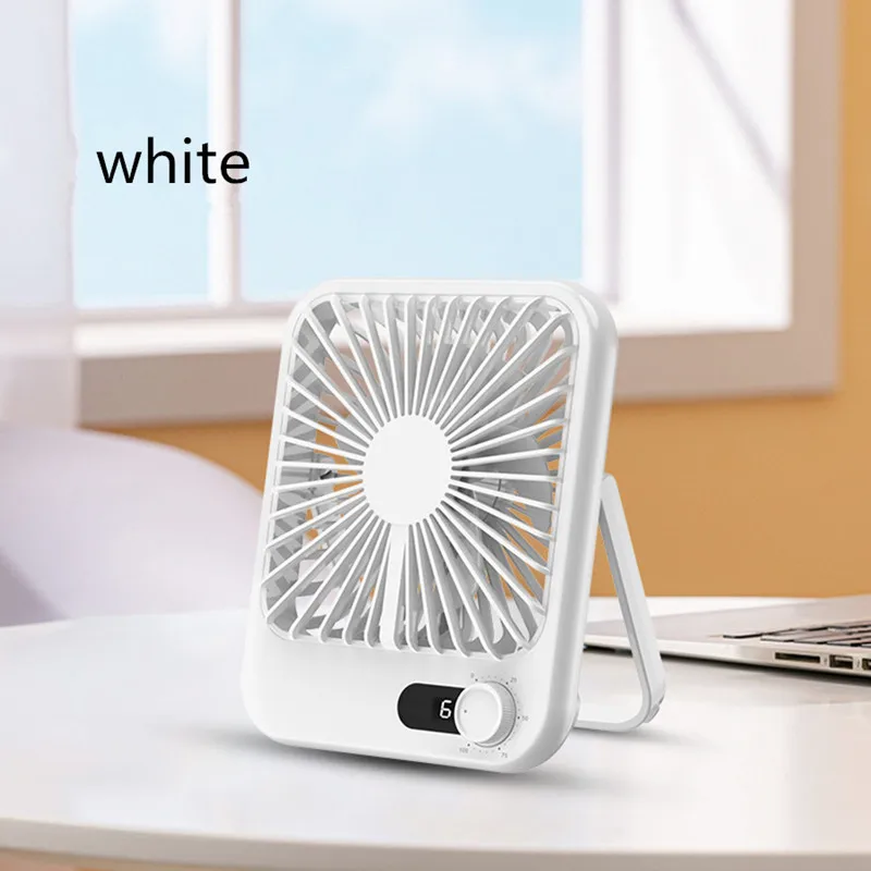 Portable Mini USB-Powered Rechargeable Cooling Fan Strong Wind Office Outdoor Foldable Household Garage Use 5V Plastic Table