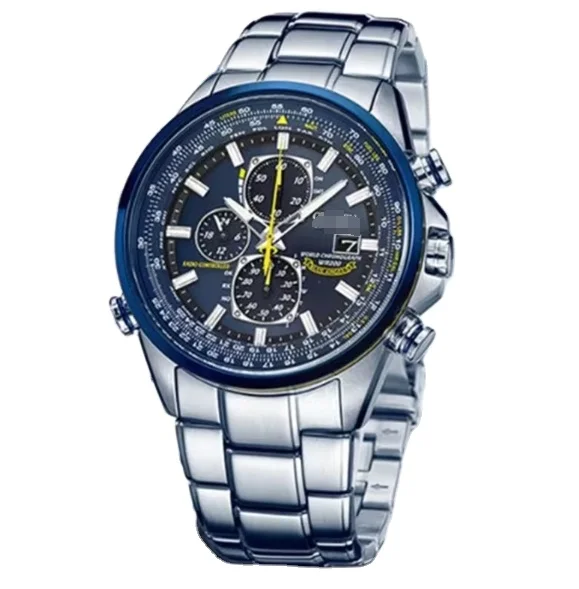 High quality luxury popular designer New Multifunction Four Dials Men Stainless Steel Chain Quartz Wrist Watch for men