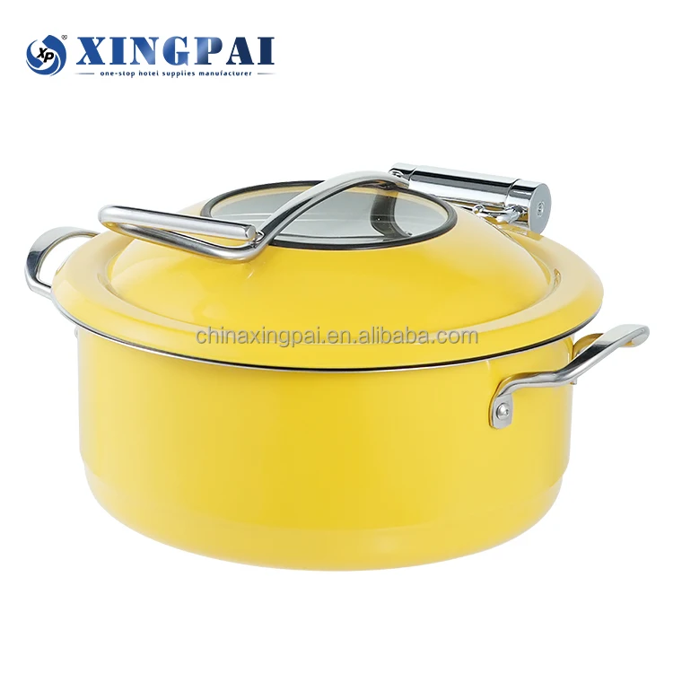 XINGPAI factory direct sale chafing dish pour buffet yellow color food warmer sets chafing dish electric heater