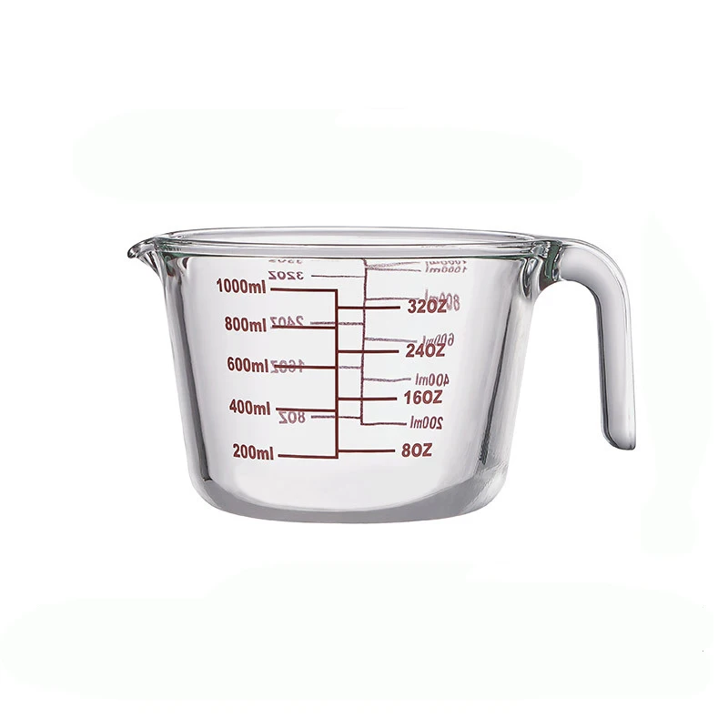 Reihey 3 Piece Microwavable Borosilicate Glass Measuring Cups for Liquids for Kitchen Measuring Glass with Measuring Lines