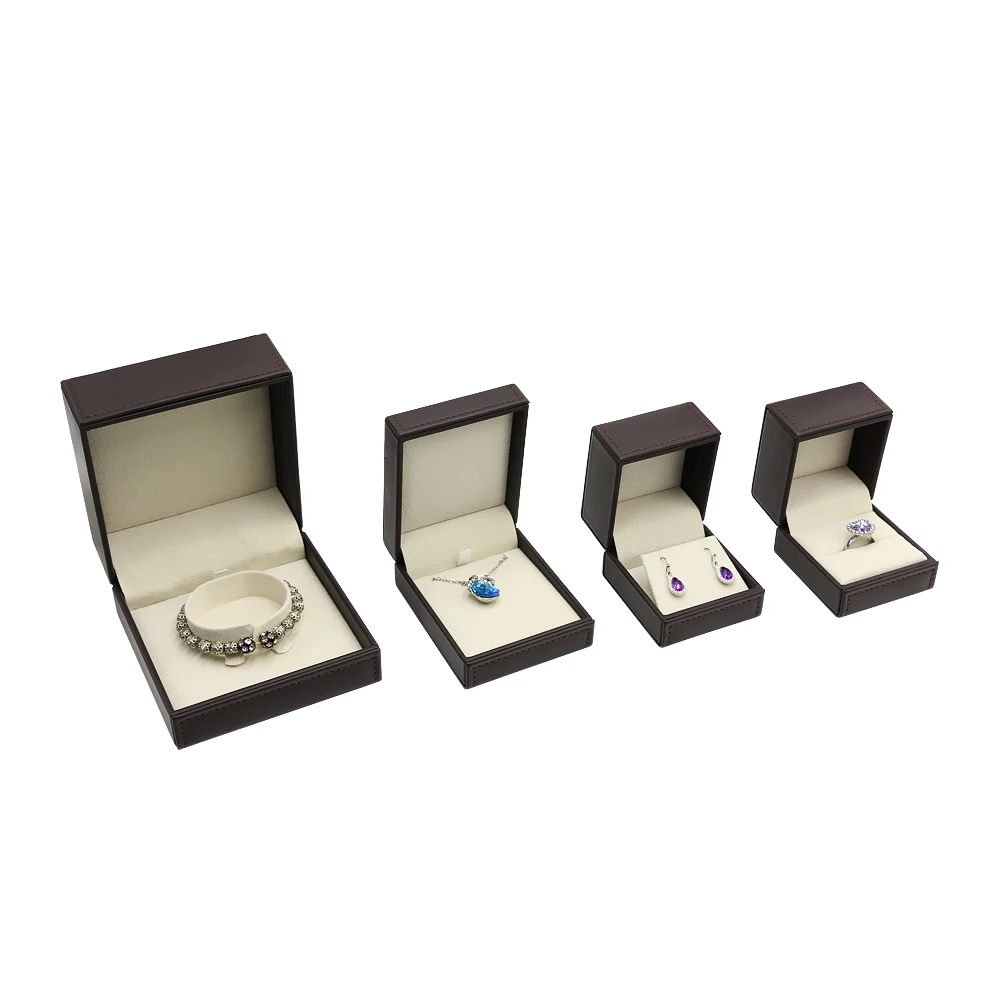 Good Price Factory Wholesale High Quality Custom Logo Jewelry Gift Packaging Box Set Necklace Pu leather Ring Set Jewelry Boxes