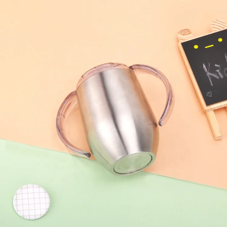 
Hot Sales Double Wall Insulated Safe Sippy Water Bottle Toddler Stainless Steel Sippy Cup With Handle 
