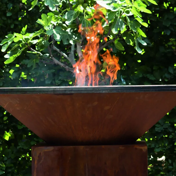 corten steel fire pit for bbq commercial wood charcoal corten steel bbq brasero corten bbq