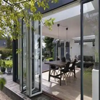 Customized modern vinyl folding door mitsubishi double folded side opening landing door tri folding patio doors