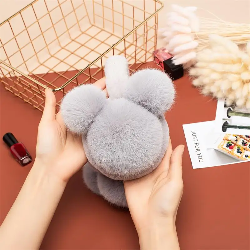 OEM Winter cartoon adult Mickey rides warm plush thick ears warm ear cover purple plush earmuff