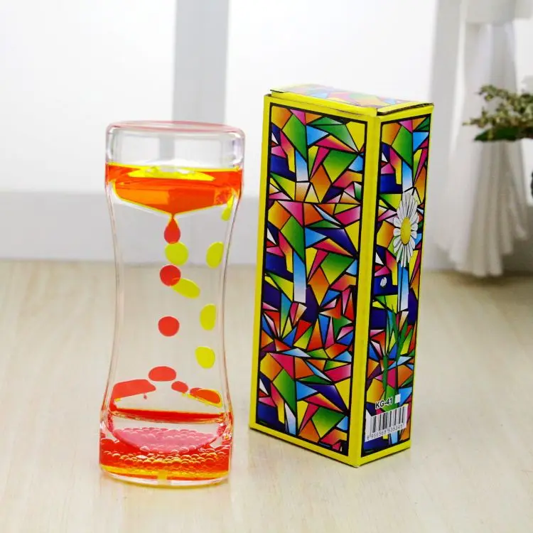 New Liquid Timer Sensory Toy for Relaxation Liquid Motion Bubbler Timer with Floating Color Lava Lamp for Gifts Party Favors