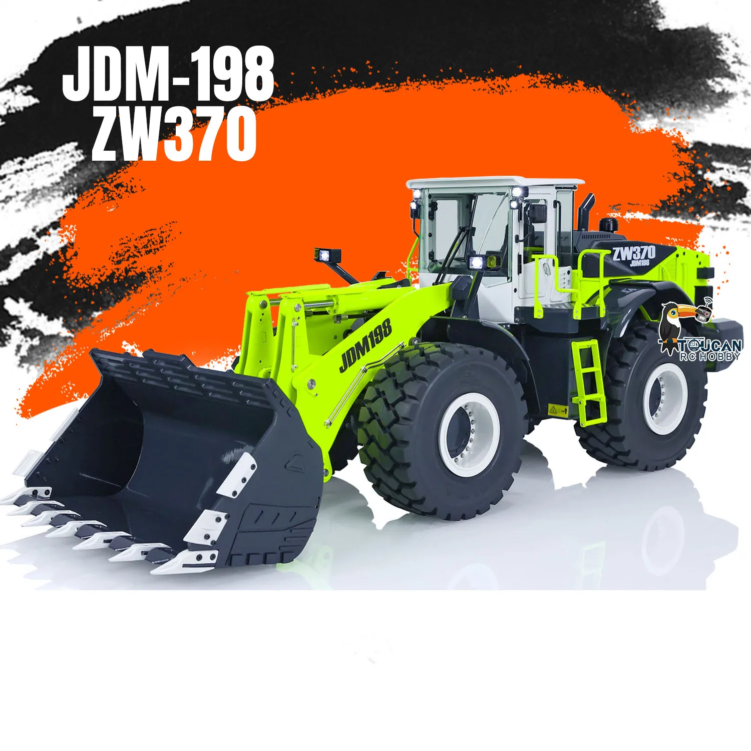 Toys JDM-198 1/14 Metal ZW370 RC Hydraulic Loader TOUCAN HOBBY Controlled Construction Truck 2-Speed Transmission Car for Boy