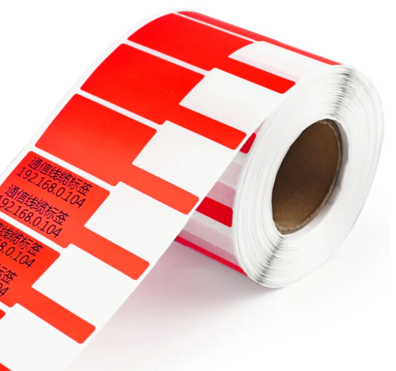 cable marker label factory custom cable label logo waterproof tie-on ethernet cable label